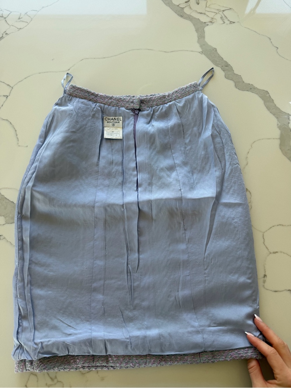 CHANEL Vintage Spring 1997 Tweed Lavender Skirt - Picture 6 of 8